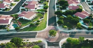 Drone shot community with HOA fees