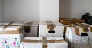 moving boxes of an evicted tenant