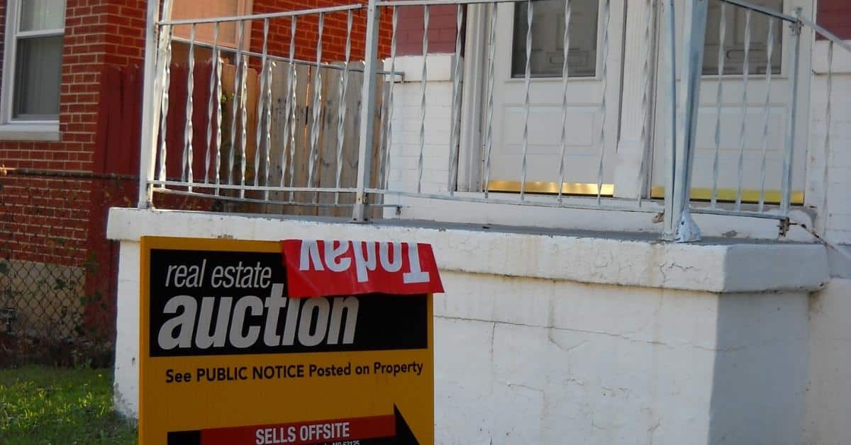 sign for a real estate auction