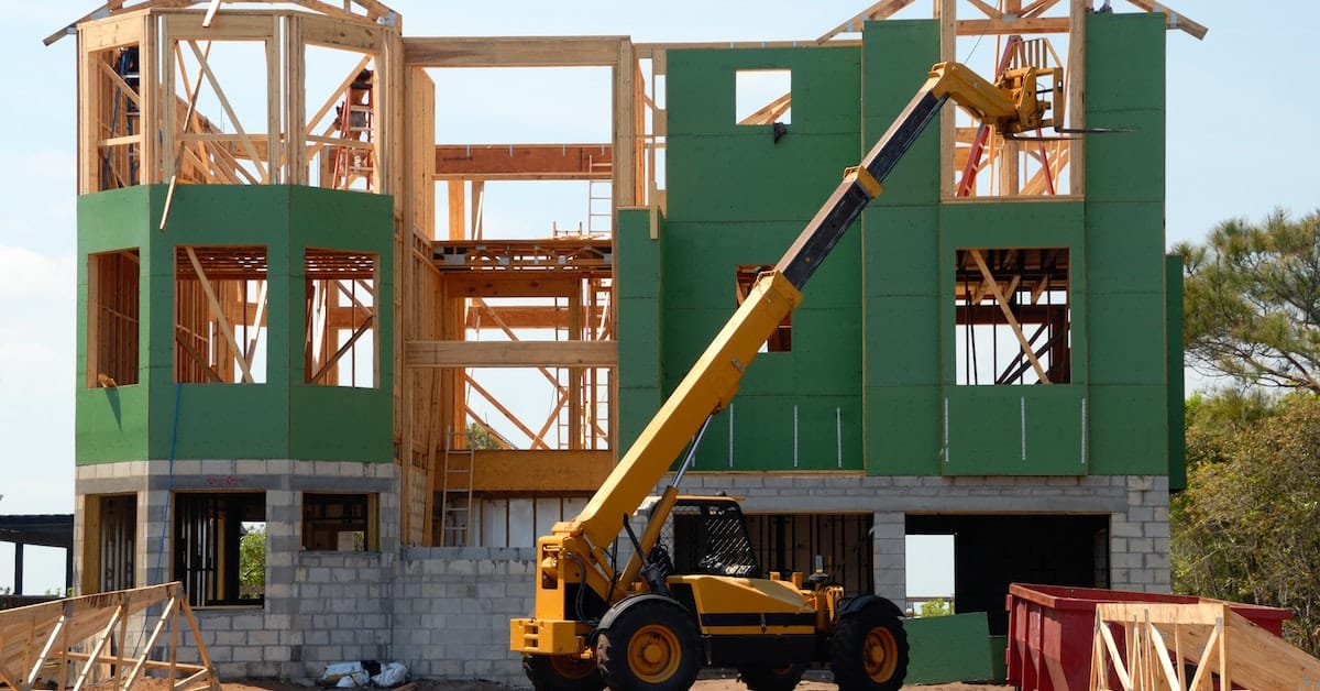 new construction home being built during real estate bubble