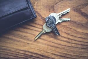 keys and wallet of tenant given cash for keys to vacate rental